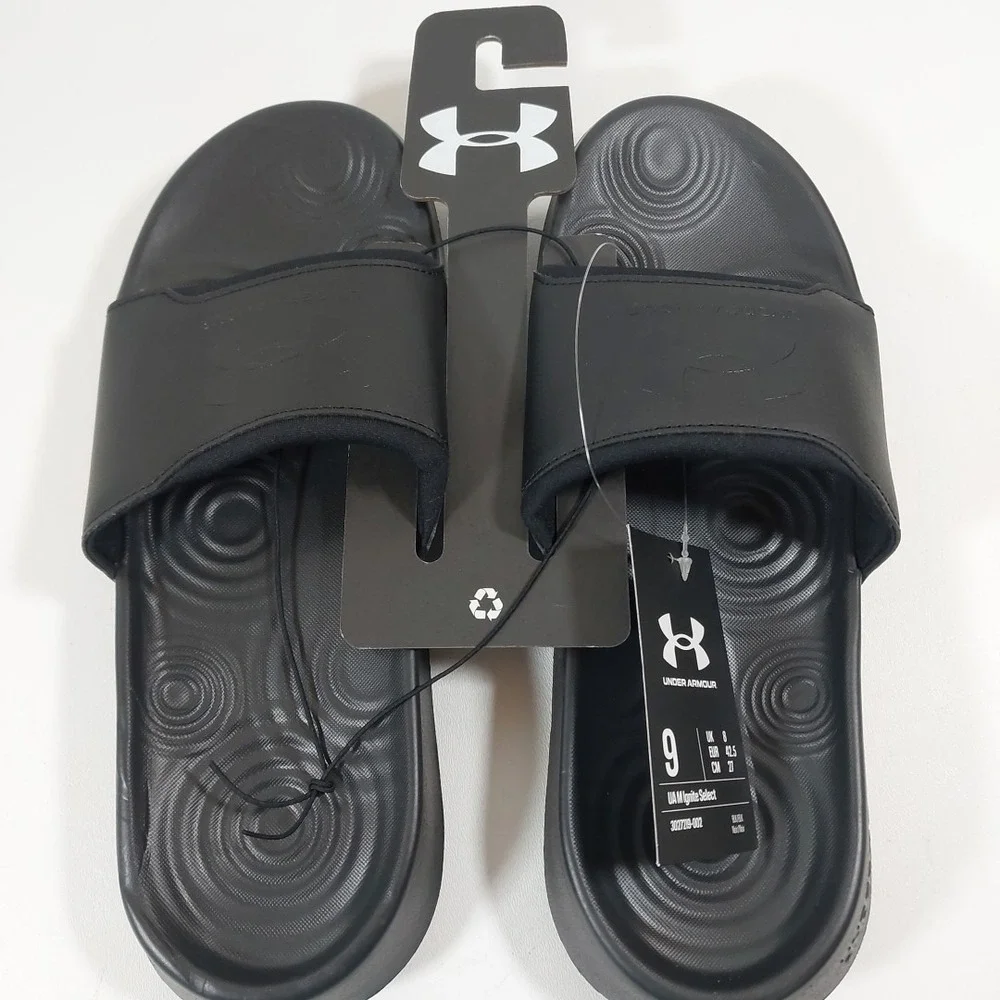 Under Armour Men's UA Ignite Select Slides - Black / Black- Size 9 *NEW w/ Tag*